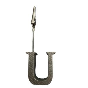 NWOT Set of 2 Metal Letter “U” photo holder 4.25”